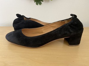 anya suede block heels