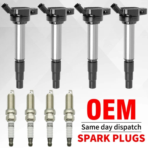4Pack Ignition Coil UF596 Iridium Spark Plug For Toyota Corolla Prius Lexus 1.8L