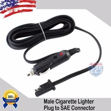 2pcs 12V Battery Male Car Cigarette Lighter Adapter 12 ft Charger Red LED