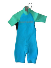 BODY GLOVE Bright Blue/Green SHORTY WETSUIT Surf Snorkel Water Ski Beach Men's S