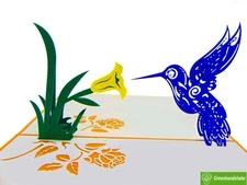 Hummingbird, Pop Up Card, 3D Popup Greeting Cards for all occasion
