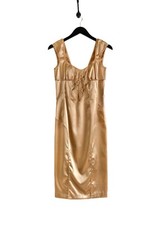 D&G Gold Satin Sleeveless Dress - MEDIUM