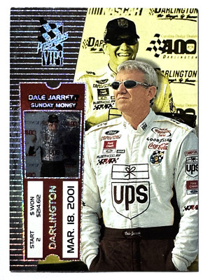 HOFer DALE JARRETT 2001 Press Pass VIP EXPLOSIVE PARALLEL SUNDAY MONEY Card #X23