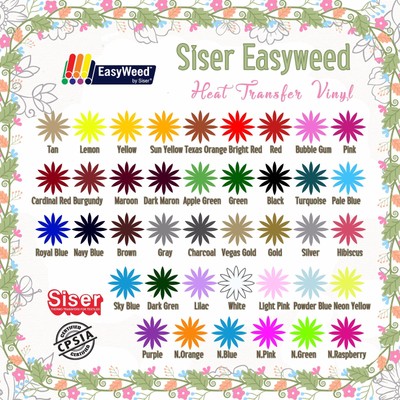 15 sheets 15 x 12 siser easyweed heat transfer vinyl