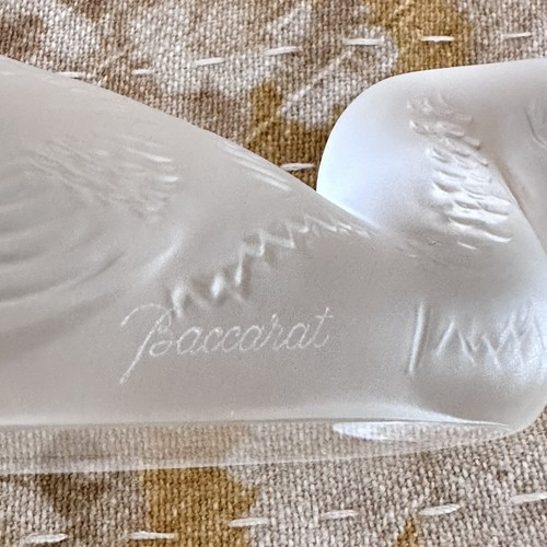 Vintage Baccarat Frosted Crystal Goose Bird Duck Figurine Paperweight- Signed - Bild 10 von 17