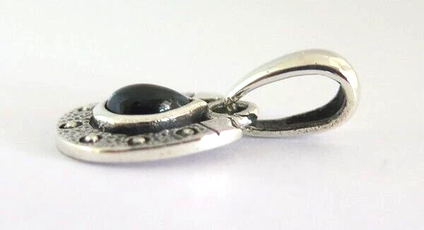 COLGANTE HERRADURA TOPACIO AZUL SUERTE PLATA ESTERLINA 925 Foto 4 de 4