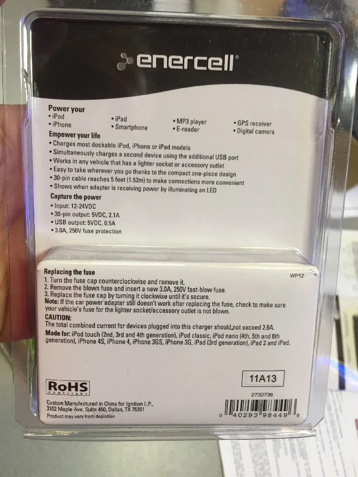 Car Power Adapter ( Charger ) for iPhone , iPad , iPod with USB Port - Image 4 of 4