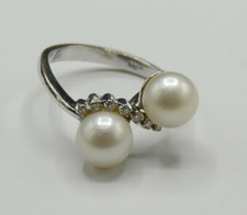 Weißgold Ring Akoya Perle Diamant Brillant 585 Gold Neu wertig