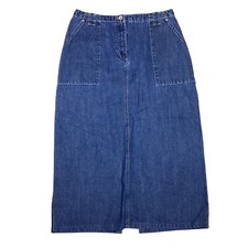 Denim Midi A-line Skirt Blue Jean VTG Women 10 Boho Cottagecore 90s Cowgirl