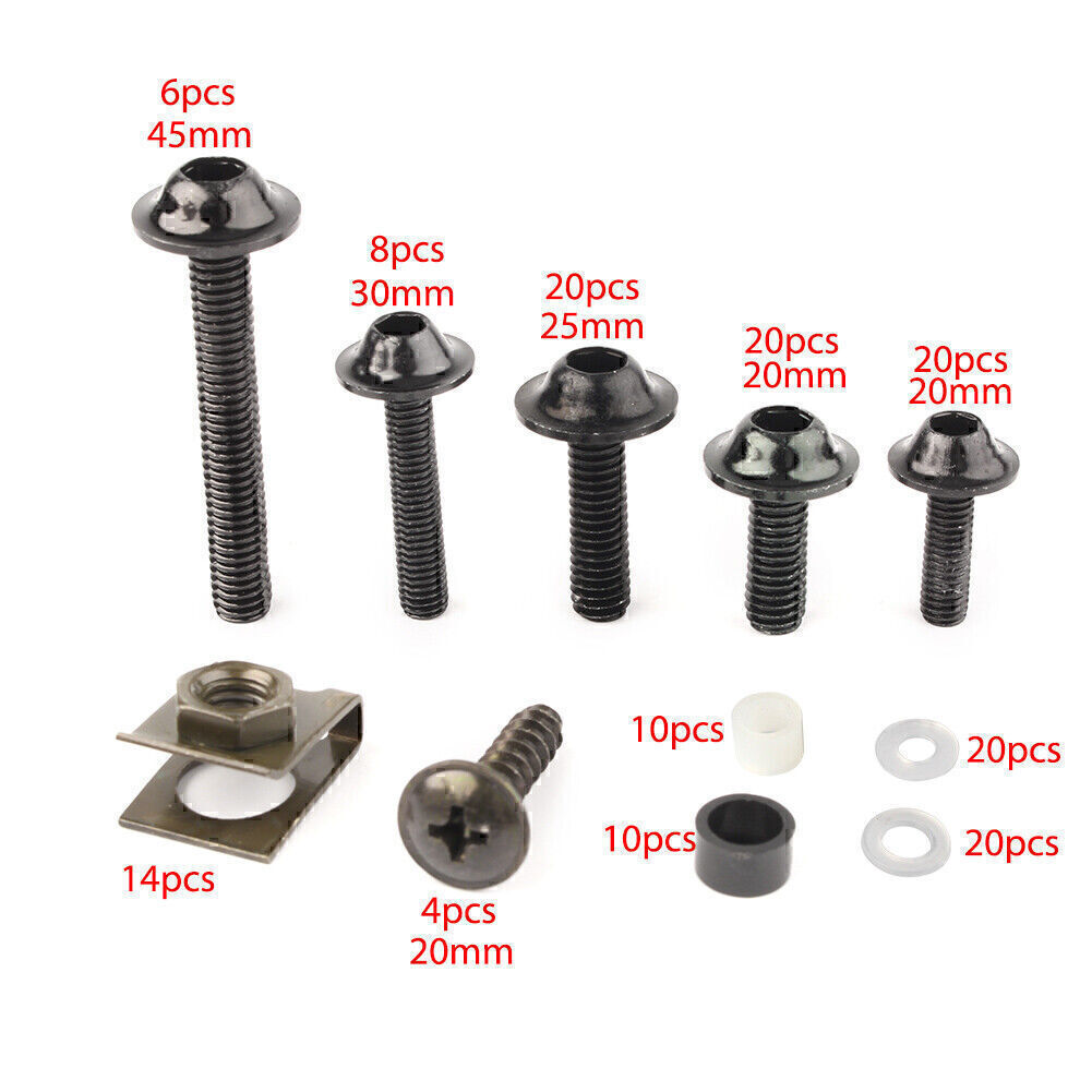Fairing Bolt Kit Bodywork Screws Fit Kawasaki Ninja ZX6R ZX7R ZX9R