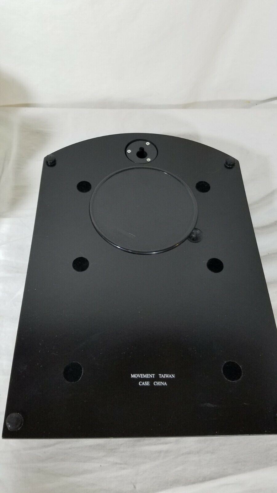 Bulova wall clock tiered wood 12" x 8 1/4" x 1 1/2" WORKS battery operated