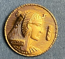 EX RARE ancien bouton en laiton doré CLEOPATRA, vers 1880/1890