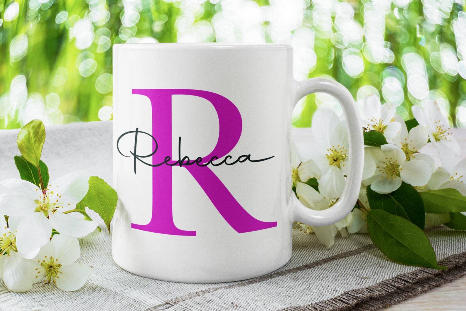 Name Mug With Initial Personalised Mug With A Name Swirly Name Coffee Mug