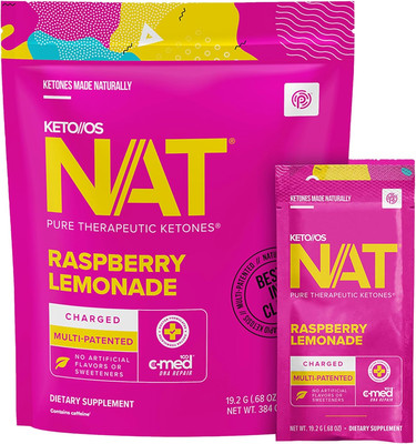 Keto//Os NAT  Raspberry Lemonade   Charged - Supplement for Men and Women (20 Co