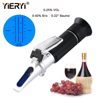 Neues tragbares 3 in 1 Handgerät Traube & Alkohol Wein Refraktometer (Brix, Baume an