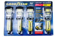 Goodyear Comercial Grade 16 Foot 8 Piece Ratchet Tie Down Straps Goodyear Comercial Grade 16 Foot 8 Piece Ratchet Tie Down Straps