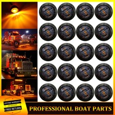 20x Smoked Amber Led Side Marker Lights Truck Trailer Bullet Clearance Light 12v