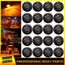 20x Smoked Amber LED Side Marker Lights Truck Trailer Bullet Clearance Light 12V
