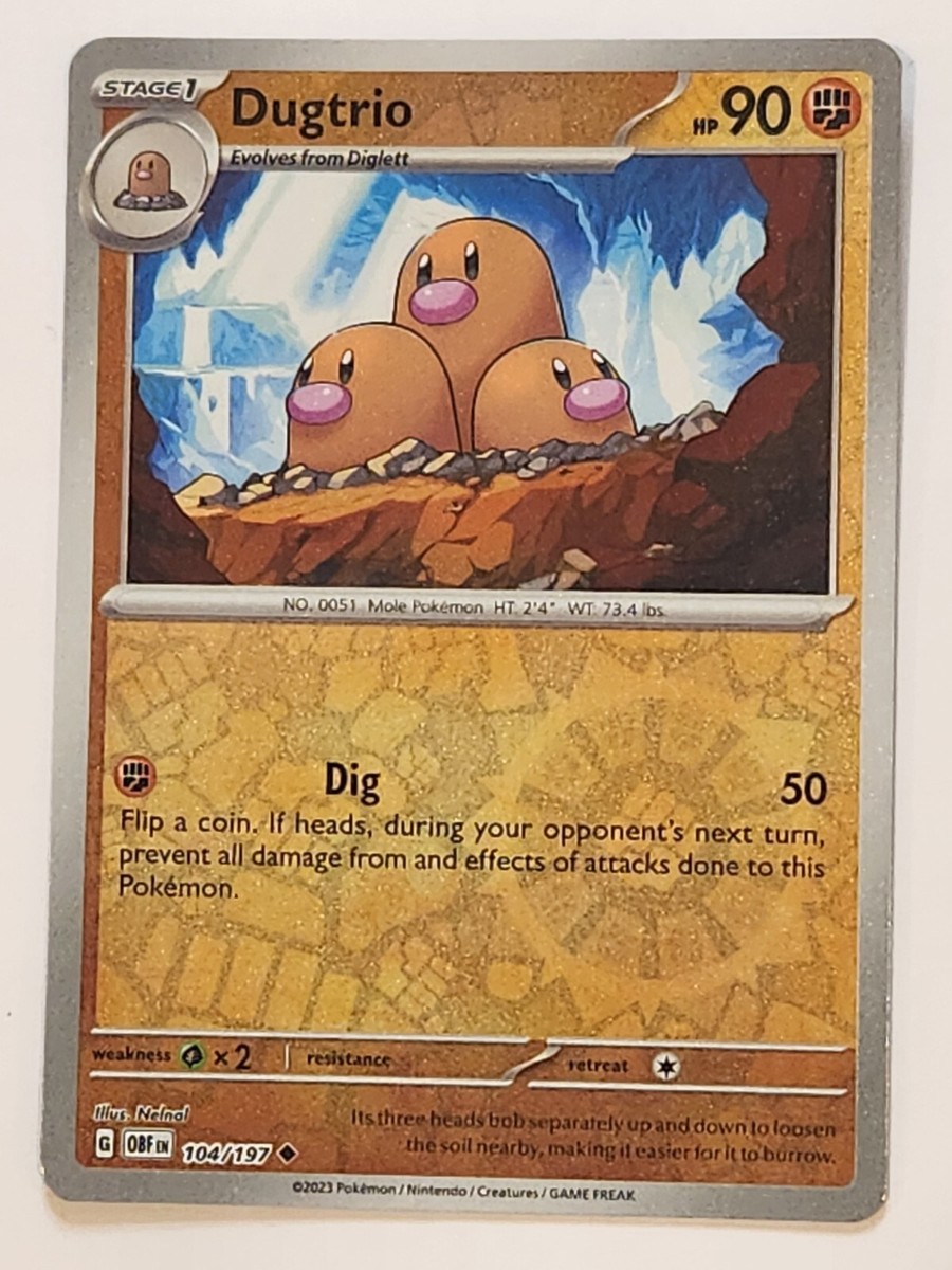 FRGMT DOM ORIGINAL COLOR 未開封 Dugtrio 104/197 Reverse Holo Uncommon Obsidian Flames
