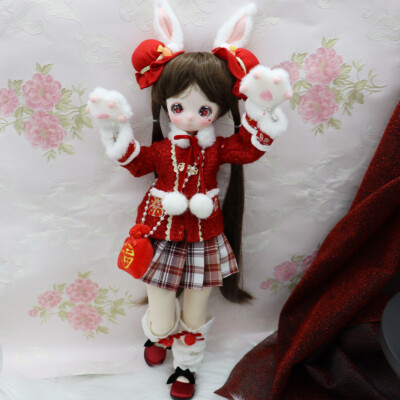 Lovely Girl 1/4 BJD SD Dolls Ball Joint Cartoon Eyes Face Makeup Full Set Gift