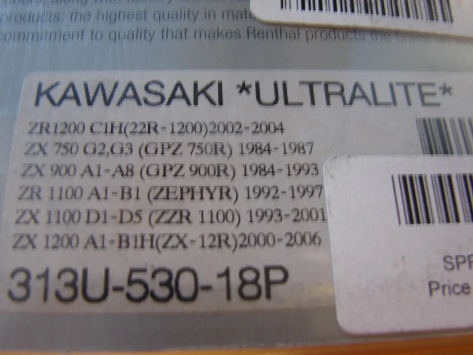 Piñón Kawasaki Ultralite Renthal 313U-530-18P ZR1100 1200 ZX750 900  Foto 2 de 2