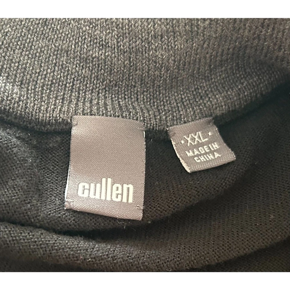 Cullen Men's Black Merino Wool 1/4 zip pullover Sweater size XXL 2XL - Image 3 of 4