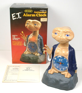 1982 VINTAGE E.T. EXTRA TERRESTRIAL ANIMATED ALARM CLOCK NELSONIC MINT IN BOX