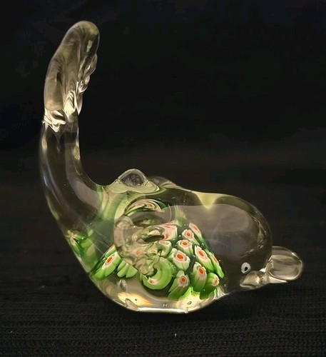 Glass Dolphin Millefiori Figurine Sculpture - Picture 4 of 11