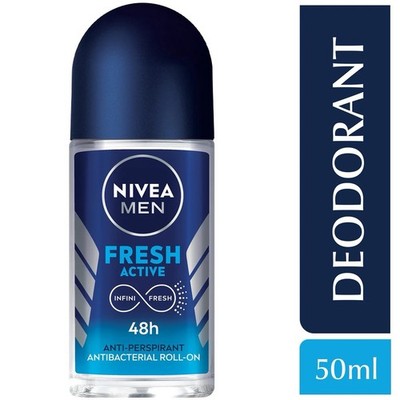 Nivea Men Fresh Active Antibacterial Roll-On Antiperspirant Fresh 50ml