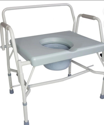 DMI Drop Arm Portable Toilet Commode, Extra-Wide Seat, 500 Pound Weight Capacity