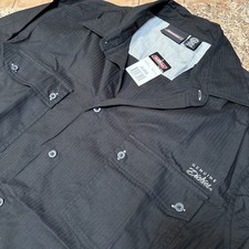 Genuine Dickies Men  s Black Work Shirt Textured Short Sleeve Shirt- 2XL 50-52 