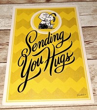 Hallmark Peanuts Snoopy  Charlie Brown Sending You Hugs Get Well Card UNUSED