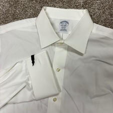 Brooks Brothers Dress Shirt Mens 15.5-32 White Regent Fit French Cuff Non-Iron