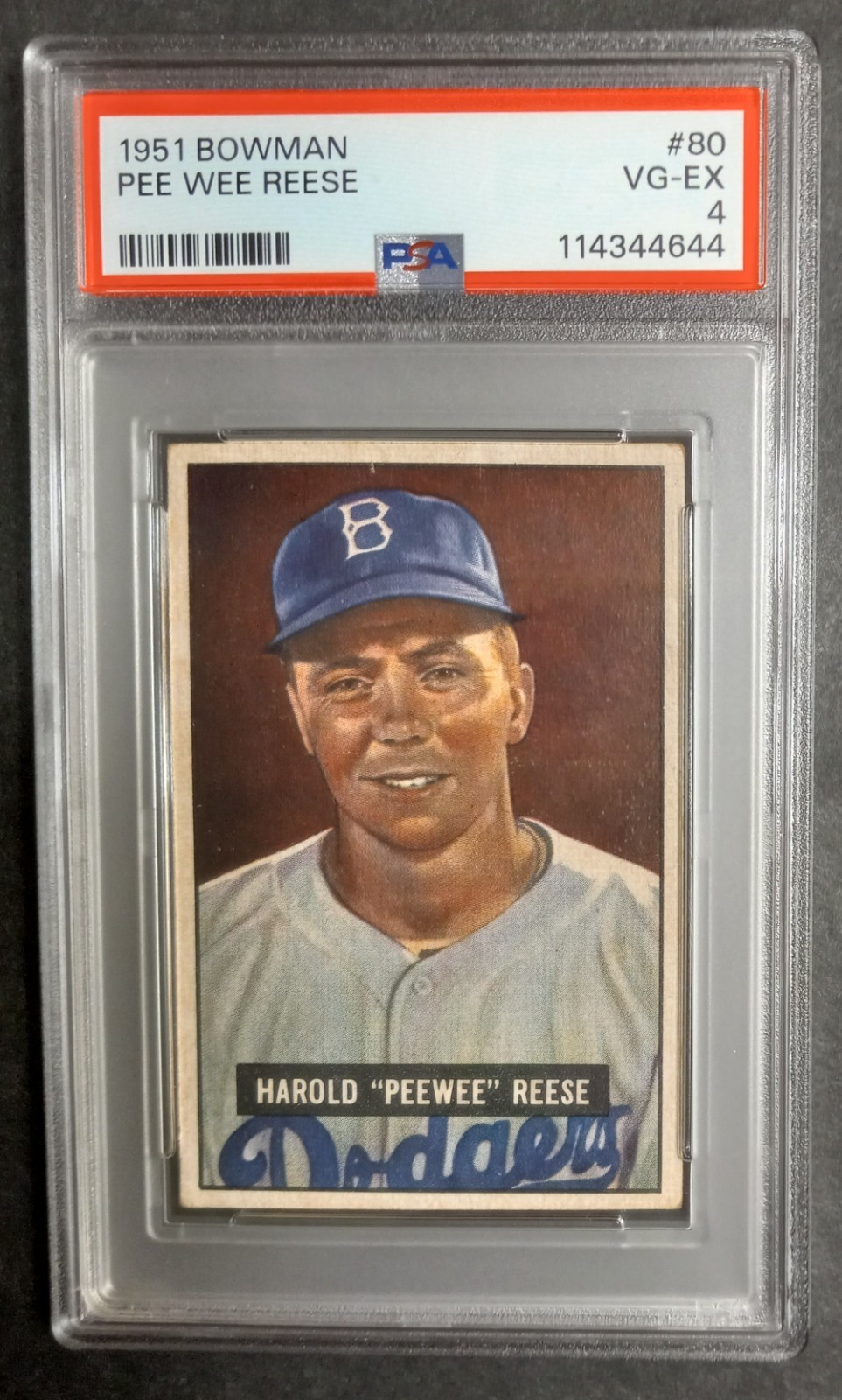 1951 Bowman - #80 Pee Wee Reese - HOF - PSA 4 VG-EX