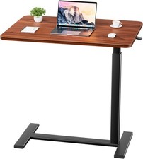 Overbed Bedside Table, Adjustable Hospital Home Use Bed Table with Wheels, Rol