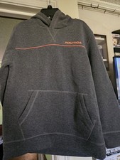 Youth Large 14/16 Nautica Pullover Hoodie Gray Orange