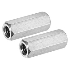 1/4"x28 UNF Female Thread Steel Pipe Coupler Hex Nut Rod coupling FULL threaded