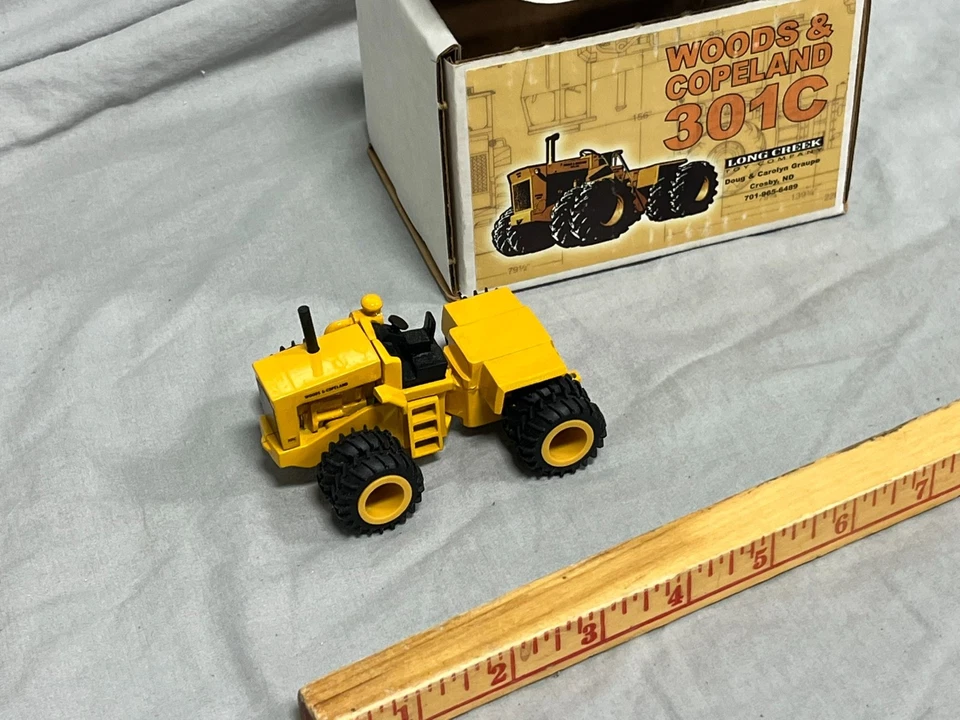 Woods & Copeland 301C 4WD Tractor Long Creek Toys 1:64 w Duals Yellow - Image 4 of 4