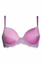 NEW 68 WACOAL 853256 'LACE AFFAIR' CONTOUR UNDERWIRE BRA ASTER SIZE 32DDD 70F