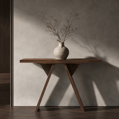  43in Console Table Long Entryway Table Mid-Century Modern Rustic Sofa Console