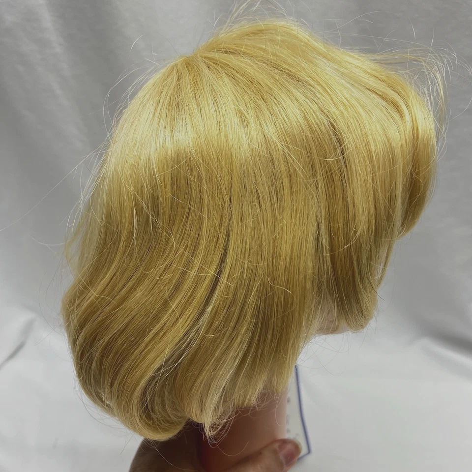 Peluca de cabello humano castaño rubia Forever Young con flequillo peluca bob corta encaje completo Foto 4 de 4