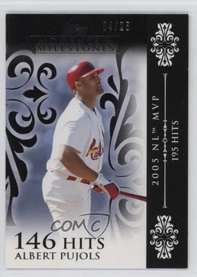 2008 Moments & Milestones Black 4/25 Albert Pujols (2005 NL MVP 195 Hits) i4v