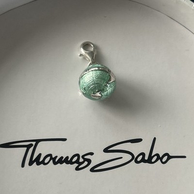 Thomas Sabo 3D schwerer Silber & Emaille Weltkugel Charm Anhänger nicht mehr produziert 