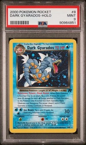 2000 POKEMON ROCKET #8 DARK GYARADOS-HOLO PSA 9