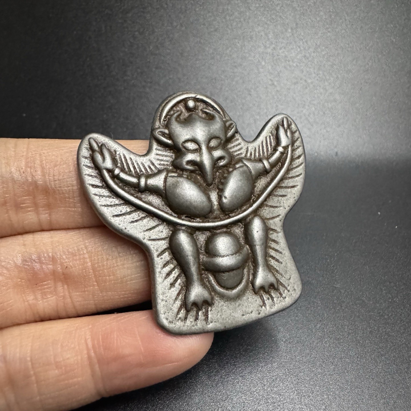 Antique Thokcha Garuda Pendant - Tibetan Meteorite Iron Amulet Collector's Item