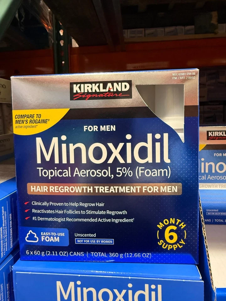 Kirkland Signature Minoxidil Foam 5% for Men – 6 Month Supply (6 x 2.11 oz) - Image 2 of 4