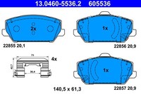 ATE BremsbeläGe Bremsbelagsatz Scheibenbremse FüR Hyundai I30 PD PDE Pden