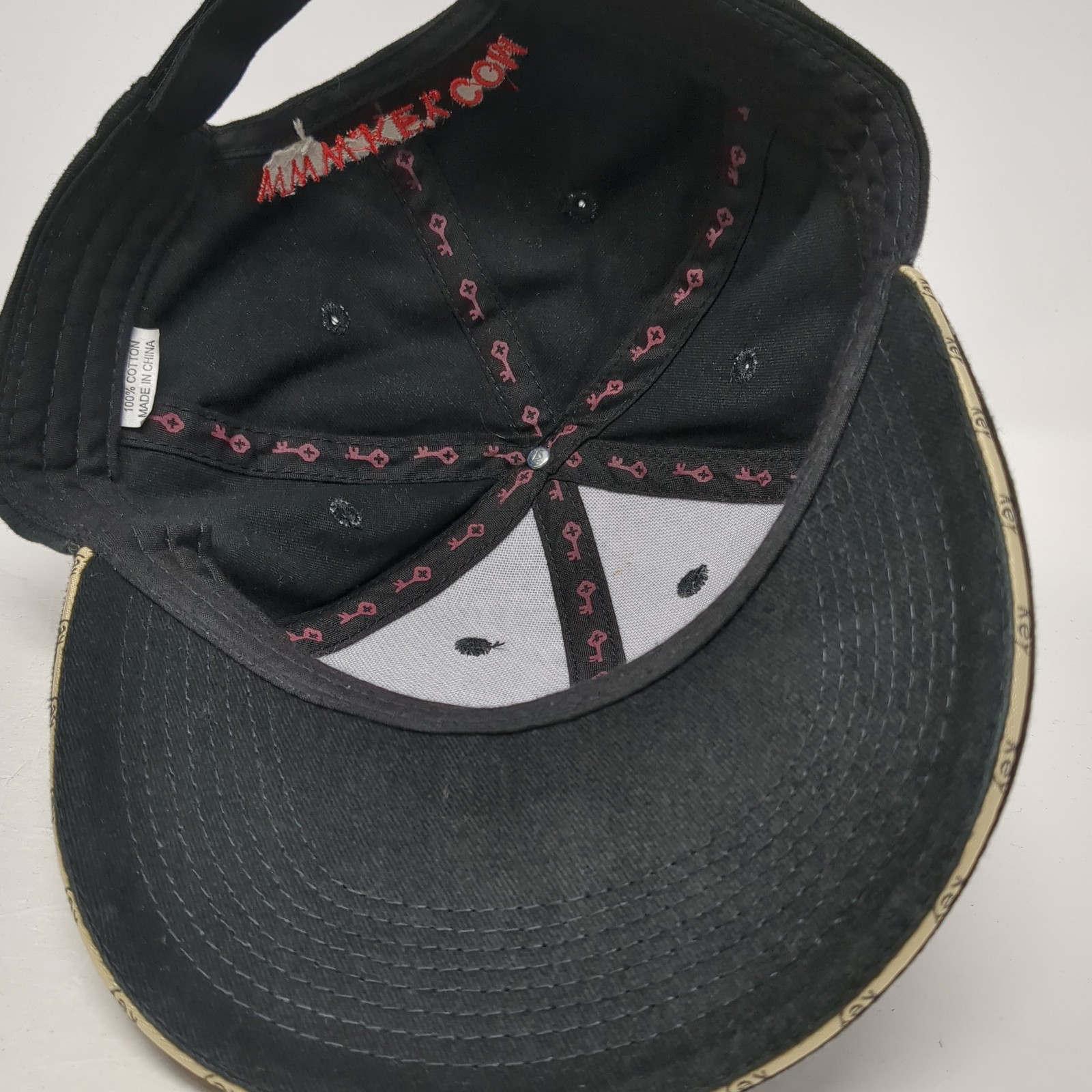 Key Strapback Hat Black One Size Embroidered Logo… - image 7