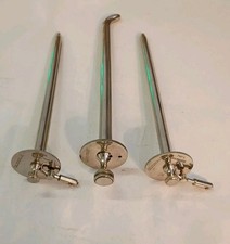 3 Antique E.S.I. Co. Urethroscopes With Obturator Medical Instrument Oddity tool