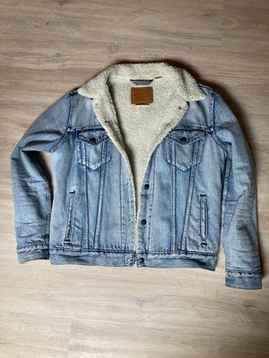 Levis sherpa jacke herren M - Weißes Innenfutter- Jeansjacke